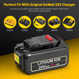 Futurebatt 20V Max Battery for DEWALT 20-Volt MAX Tools 6.0Ah Lithium Battery Replacement DCB206 DCB205 DCB204 DCB203 DCB201 DCB200 DCB181 DCB180 DCD DCF DCG DCS Series Futurebatt