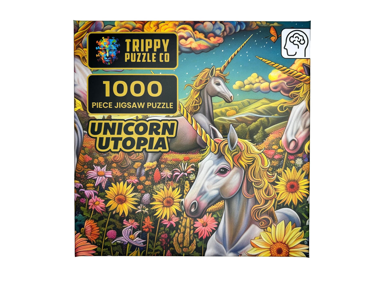 Trippy Puzzle Co - 1000 Piece Jigsaw Puzzle for Adults - Impossible Hard Difficult Challenging Puzzles for Adults - Paranormal Collection (Unicorn Utopia) Trippy Puzzle Co