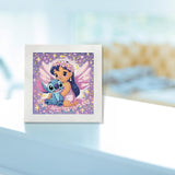 USACRAFT Cute Diamond Painting Kits, Mosaic Kit, Large 7x7 Natural Wooden Frame, Pre-Mounted Canvas, Sparkling Crystal Gems, Pen, Arts & Crafts Tray, Gum. Famous Characters, St.Girl USACRAFT