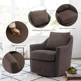 COLAMY Swivel Accent Chair Armchair, Upholstered Round Barrel Chair, 360° Swivel Chair, Morden Arm Chair for Living Room/Nursery/Bedroom-Coffee COLAMY