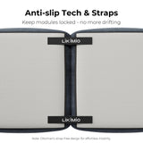 LIKIMIO 118" Modern L-Shaped Modular Sectional Sofa for Living Room, Corduroy Upholstery Charcoal Blue, Oversized 3-Seater Couch with Deep Seat and Movable Ottoman – No Assembly LIKIMIO