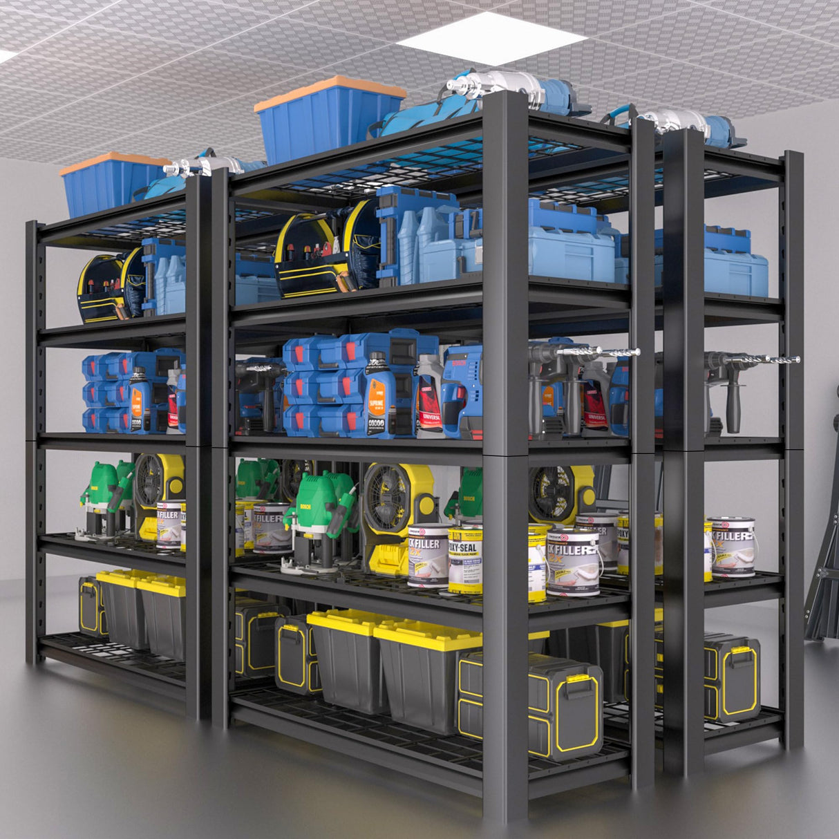 Nexvrtau 5-Tier Heavy Duty Garage Shelving Unit with Wire Shelves,3000 LBS Capacity Metal Storage Rack 72"H x 48"W x 20"D,Adjustable Boltless Steel Shelves for Garage,Basement,Pantry,Warehouse.1 Pack Nexvrtau