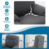 H.VERSAILTEX 100% Waterproof Stretch Recliner Cover 1 Piece Electric Power Lift Recliner Chair Slipcovers Furniture Protector Couch Soft with Elastic Bottom, Medium,Grey H.VERSAILTEX