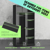 INTERGREAT Wardrobe Cabinets with Locking Doors and Shelves, Clothing Locker 72" X 32" X 16" Storage Cabinets for Home Room,Fire Department, School, Employee,Gym,Government (Black) INTERGREAT