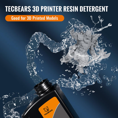 TECBEARS 3D Resin Cleaner 4KG, 3D Printer Resin Detergent, Non-Toxic Reusable Resin Cleaner, Compatible with 3D Printer Resin, UV Resin, 2KG 2Pack