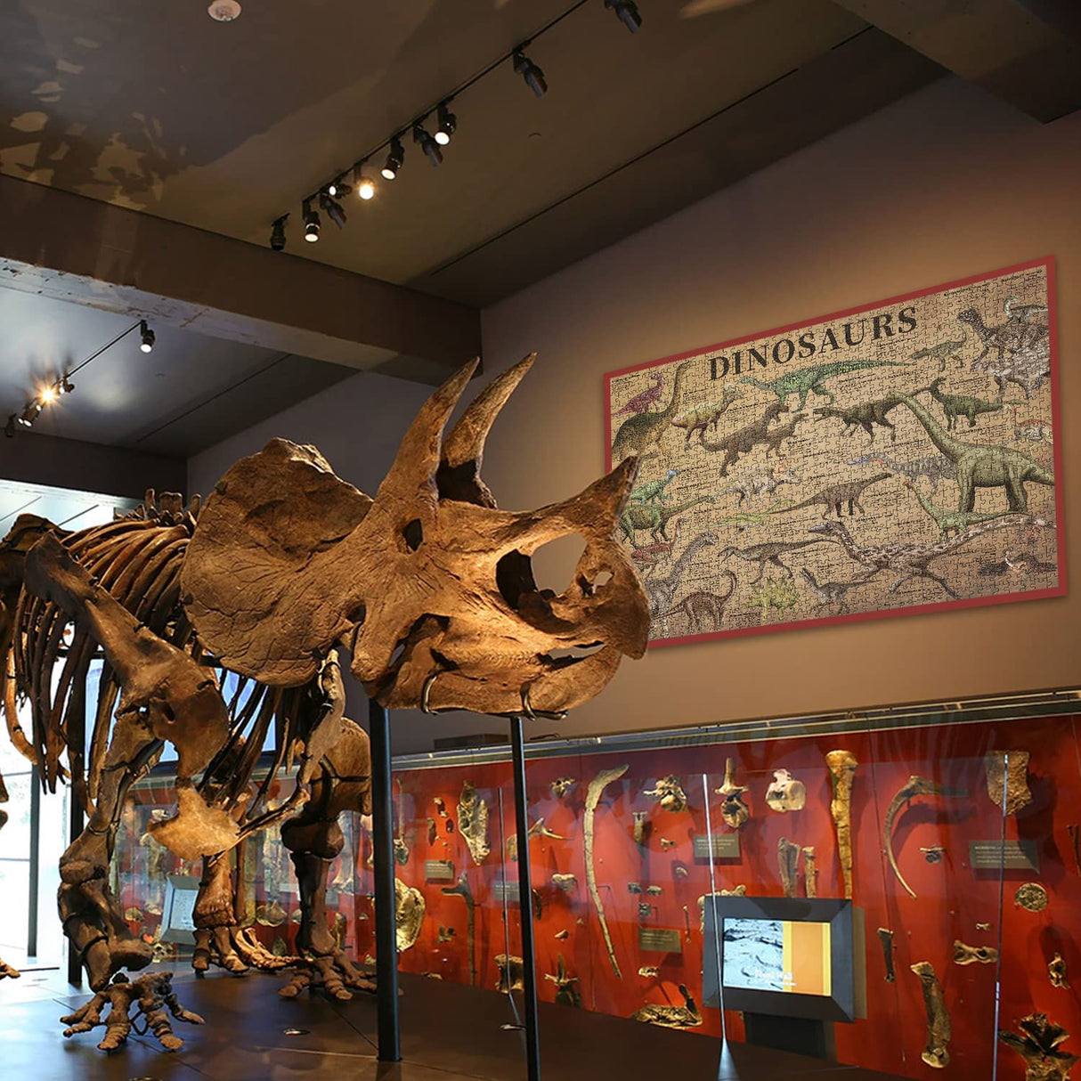 Dinosaur Puzzle 1000 Pieces for Adult, Vintage Dinosaur Jigsaw Puzzles Includes Major Dinosaur Groups, Animal Puzzle as Dinosaur Souvenir BBOLDIN