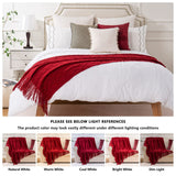 BATTILO HOME Christmas Decor Red Throw Blanket for Couch, Boho Bed Throws for Foot of Bed, Decorative Red Throws for Sofa Living Room, 50"x60" BATTILO HOME