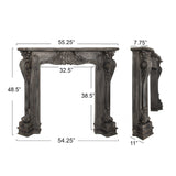 Creative Co-Op Decorative Wood Fireplace Mantel,Black Creative Co-Op