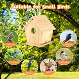 Bluebird Houses for Outside Clearance with Pole, Hanging Bird House Outdoors Garden Patio with Easy Clean Wood Birdhouse Viewing Window Garden Patio for Swallow Sparrow Hummingbird Finch Cardinals GINDOOR