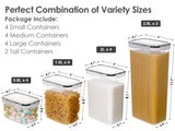 CHEFSTORY Airtight Food Storage Containers Set, 14 PCS Kitchen Storage Containers with Lids for Flour, Sugar and Cereal, Plastic Dry Food Canisters for Pantry Organization and Storage CHEFSTORY