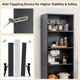 IFANNY 74" Tall Bookcase, Freestanding Bookshelf w/ 4 Open Shelves & 2 Drawers, Modern Display Shelf with Anti-Toppling Device, Wooden Book Shelf for Bedroom, Study, Living Room, Office (Black, 74''H) IFANNY