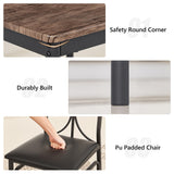 VECELO Kitchen Dining Room Table Set with 4 Chairs for Small Space, Apartment,Metal Steel Frame VECELO