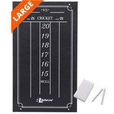 BETTERLINE Large Professional Scoreboard Chalkboard for Cricket and 01 Darts Games - 15.5" x 9" Inch (39.3 x 22.9 cm) - Black Board - Eraser and 2 Chalk Pieces Included BETTERLINE