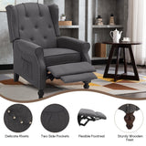 Consofa Wingback Recliner Chair with Massage and Heat, Tufted Fabric Push Back Recliner Chair for Living Room, Vintage Wingback Chair with Remote Control, Padded Cushion, Backrest, Wooden Legs Consofa