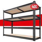 REIBII 40" W Garage Shelving 2000LBS Storage Shelves Heavy Duty Shelving 4 Tier Adjustable Metal Shelves for Garage Shelves Storage Rack Closet Shelving Pantry Shelves Utility Shelf,40" W*20''D*60''H REIBII