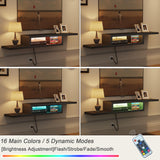 ChooChoo Floating TV Stand Shelf with LED, Wall Mount Entertainment Center, 60'' Media Console Stand for Living Room, Bedroom, Black ChooChoo