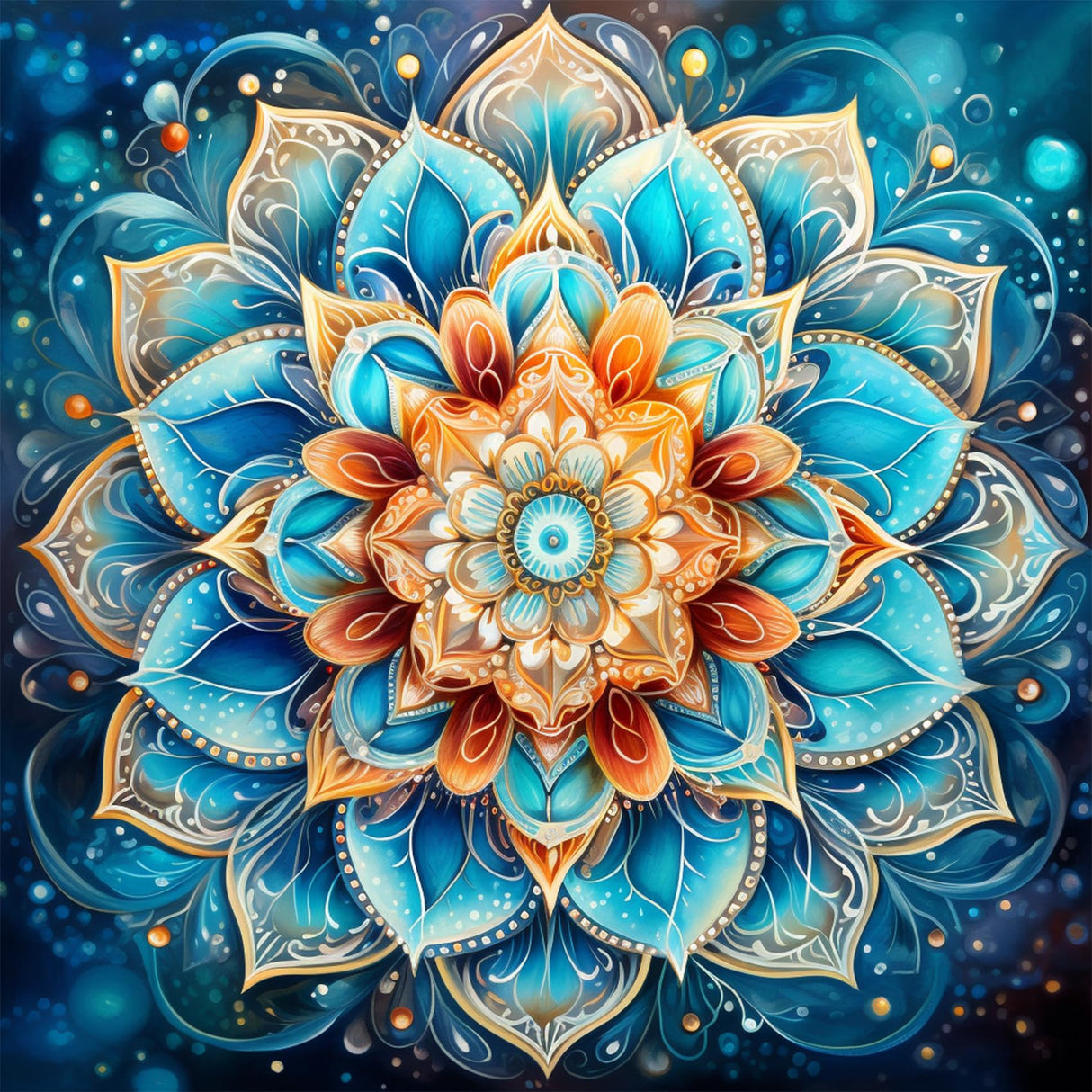 Reofrey DIY Diamond Art Kits for Adults Mandala Flower, Flower Full Drill Round Rhinestone Diamond Painting Kits, Cross Stitch Embroidery for Crafts (40x40 cm/ 16x16 inch) Reofrey