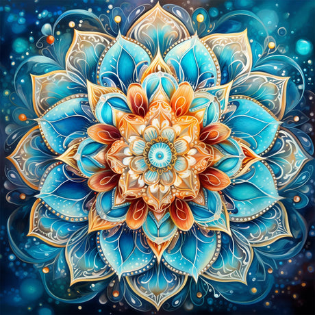 Reofrey DIY Diamond Art Kits for Adults Mandala Flower, Flower Full Drill Round Rhinestone Diamond Painting Kits, Cross Stitch Embroidery for Crafts (40x40 cm/ 16x16 inch) Reofrey