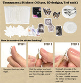 Knaid 200 Piece Vintage Ephemera Bundle - Paper & Sticker Kit for Junk Journaling, Scrapbooking, Planners, Bullet Journals, Collage, Decoupage - Black/Blue Tones Knaid