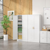 Kitchen Cabinet Storage,60”Metal Pantry Cabinet with Doors and 3 Adjustable Shelves,Food Pantry Cabinets with 2 Gold Handles,White Tall Storage Cabinet for Livingroom,Pantry,Bathroom,Kitchen SteeLoong