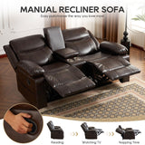 P.H.Furn Recliner Sofa, Reclining Loveseat Sofa with Massage & Heat, Reclining Couch with Side Pockets, Extra Storage, Cup Holders for Living Room P.H.Furn