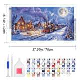 ATDMS Large Christmas Diamond Art Kits for Adults 5D Christmas Train Diamond Painting Kits for Adults DIY Full Drill Winter Snow Diamond Art Painting Gem Art Kits for Home Wall Decor 27.5x15.7 Inch ATDMS