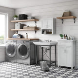 RiverRidge Somerset Two-Door Bathroom and Laundry Wall Mount Storage Medicine Cabinet with Open and Adjustable Shelf - White RiverRidge