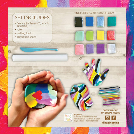 Hapinest Make Your Own Clay Handprint Bowl Kit for Kids, Art and Crafts for Boys & Girls, Kids DIY Craft Kit, Clay Bowl Handprint Kit for Kids, Handprint Kit Clay Craft Kit Ages 6 7 8-12 & Up Hapinest