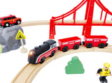 Battery Operated Train for Wooden Track, Motorized Train for Toddlers 3+ Years Old, 3Pcs Train Toy Set Electric Train Compatible with Thomas, Brio, Chuggington, Melissa and Doug Z MAYABBO