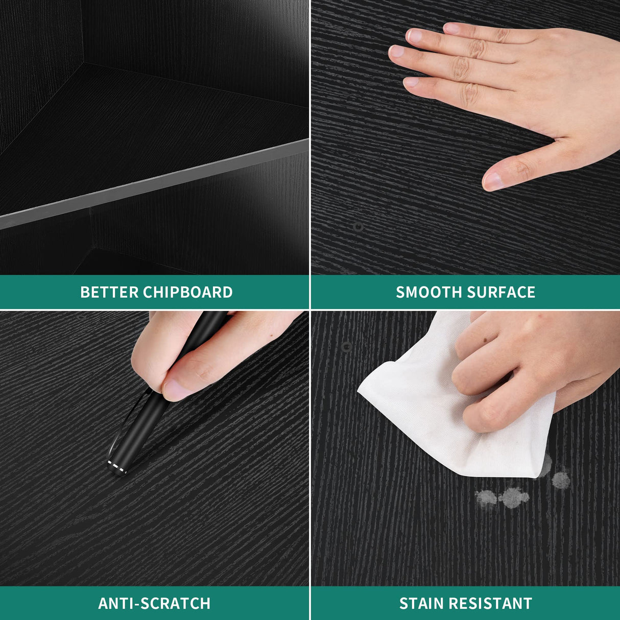 YITAHOME 5-Tier LED Corner Shelf Stand - Black Wooden Display Storage Rack for Bedroom and Living Room YITAHOME