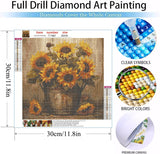 MOMDEDP Sunflowers Diamond Painting Kits for Adults,5D Sunflower Flowers Diamond Art Kits for Beginners,DIY Full Drill Diamond Gem Art with Painting Kits for Home Wall Decor 12 x 12 Inch MOMDEDP