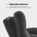 MCombo 64.6" Oversize Power Reclining Loveseat Sofa with Adjustable Headrest, Heat and Vibration Massage, Electric Loveseat Recliner with USB Charge Ports for Living Room 6855 (Dark Grey) MCombo