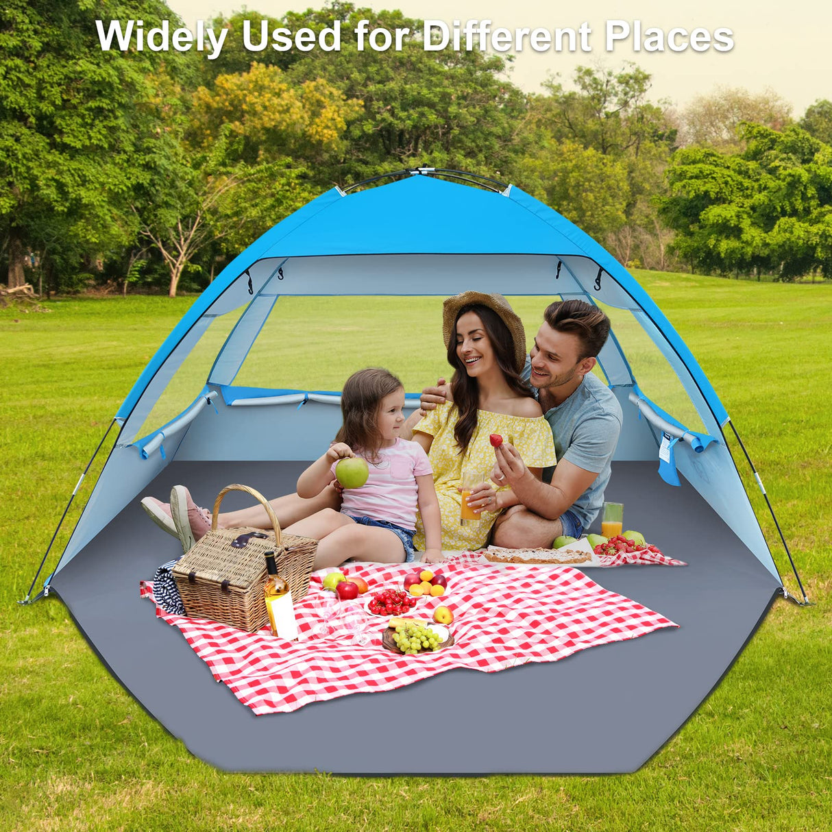 Gorich Beach Tent, UV Sun Shelter Lightweight Beach Sun Shade Canopy Cabana Beach Tents Fit 3-4 Person Gorich