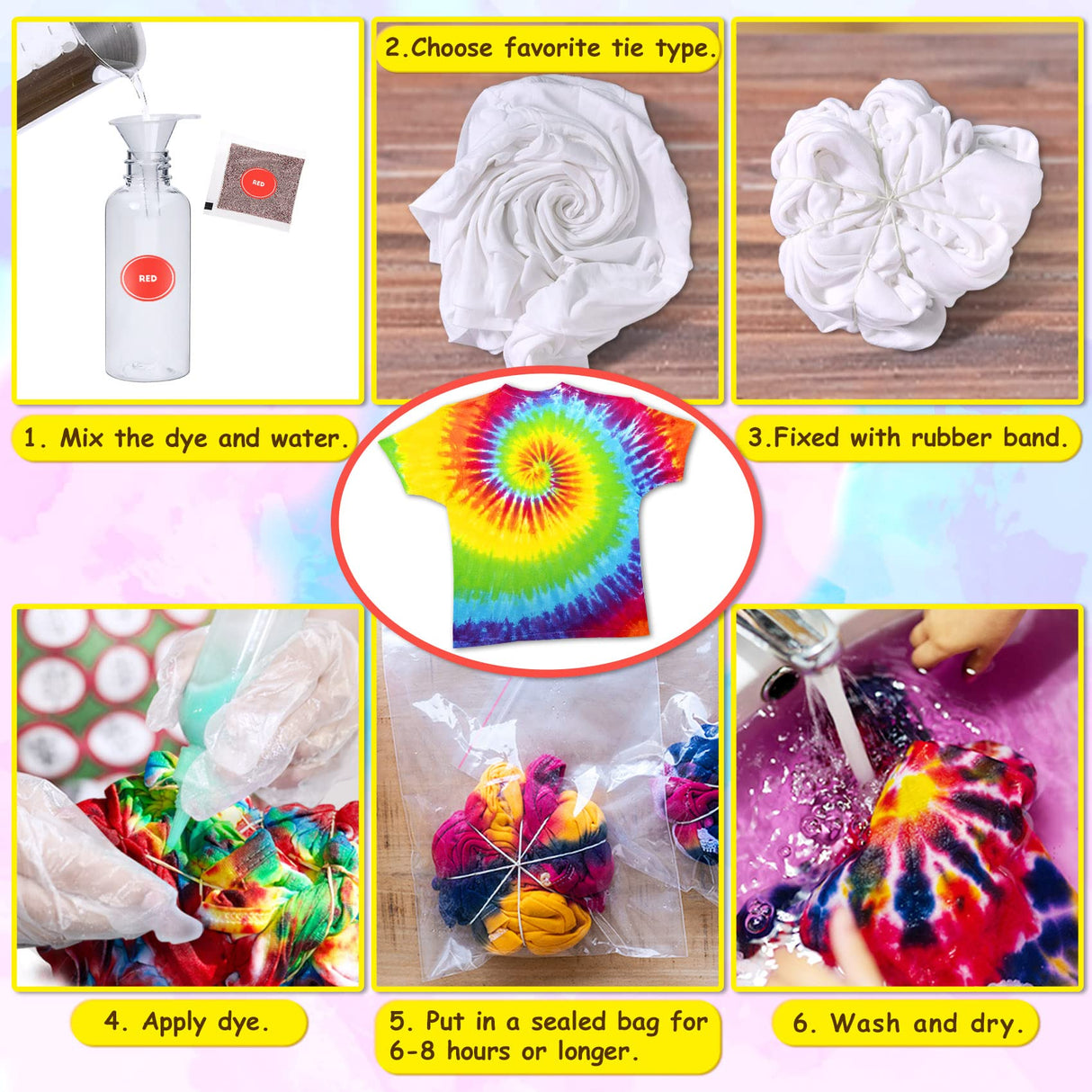 PATIFEED Tie Dye Kit, 35 Colours Fabric Tyedyedye Kit, Non-Toxic Tye Dye Kit for Kids, Adults, Large Groups, Handmade Party PATIFEED