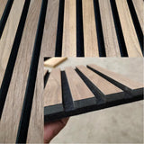 Acoustic 3D Panels for Interior Wall and Ceiling Decor, Soundproof Wood Accent Slat Fluted Noise Absorbing Panels Decorative for Bathroom, Bedroom,Genuine Walnut Wood Veneer, 94.5" X 23.6" Each Box Kieacia