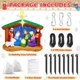 8FT Christmas Nativity Scene, LED Lighted Birth of Jesus Inflatable Decor for Xmas Yard Melisheer