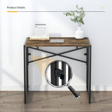 Lutown-Teen 32 inch Small Folding Computer Desk, Writing Gaming Computer Desk for Small Spaces, No Assembly Required Home Office Desk, Rustic Brown Lutown-Teen