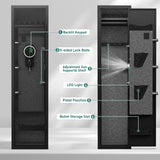 Kavey 4-7 Biometric Gun Safe, Large Gun Cabinet for Home Rifles and Shotguns, Quick Access Fingerprint Gun Safe with LED Light and Removable Shelf kavey