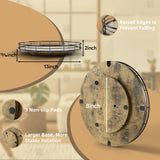 Lazy Susan Turntable Organizer for Table Top, 13’’ Round Wooden Lazy Susan for Cabinet Kitchen Countertop Pantry Dining Coffee Table for Condiments Spices, Rustic Bathroom Vanity Tray for Soap Candle HGF