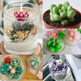 7 Cavity Succulent Candle Mold for Candle Making, 3D Succulents Silicone Molds for Scented Candle Soaps Making, Wax, Resin Casting, Dessert Mousse Cake Decoration ZQYSING