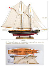 SAILINGSTORY Wooden Sailboat Model Ship Bluenose 1/85 Scale Replica Schooner Sailboat Decor Medium HOME DECOR SAILINGSTORY