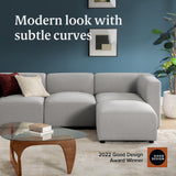 ZINUS Luca Reversible Chaise Sectional Sofa, Modern Style, Flexible Modular Design, Easy Tool-Free Assembly, Grey ZINUS