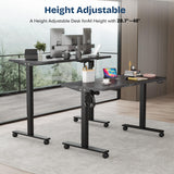 Monomi Height Adjustable Electric Standing Desk, 55 x 24 Inches Stand up Desk, Sit Stand Home Office Computer Desk(Black Frame+Marble Black Top) Monomi