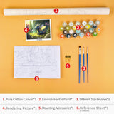 TUMOVO Paint by Numbers Cute Little Dragon DIY Paint by Numbers Kit for Adults and Kids DIY Canvas Painting by Numbers Watercolor Oil Painting Acrylic Painting Arts and Craft 16x20 Inch TUMOVO