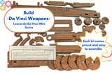 PATHFINDERS Leonardo Da Vinci weapons mini model kits catapult crossbow bombard set of 3 Engineering kits Educational Toys for Kids Science kit for Kids Age 8-10 10-12 stem Projects Wood Building Kits Pathfinders