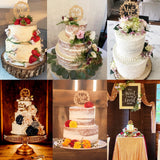 yueton Mr & Mrs Wooden Cake Topper, Chic Rustic Style Wedding Engagement Cake Topper, Mr and Mrs Wreath Cake Decoration, Wedding Anniversary Party Supplies - with a Gift Box yueton