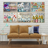 tigdtiu 6 Pack Inspirational Diamond Painting Kits for Adults-5D Diamond Art Kits for Adults Beginner, DIY Flower Full Drill Diamond Dots with Diamonds Picture Gem Art Crafts for Adult Decor 16x12 in tigdtiu