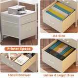 VIGKOOK L-Shaped Gaming Desk with Hutch & Power Outlet - 69.7in White Home Office Desk VIGKOOK