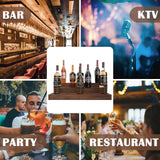 Liquor Bottle Stand - 24 Inch 3 Tier Liquor Bar Bottle Display Shelf, Holds 18 Bottles, Real Wood, No Installation Required (Dark Walnut) Tongmo