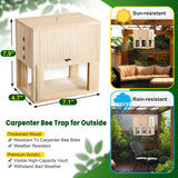 Qualirey 1 Pack Carpenter Bee Trap for Outside, 2 in 1 Catch & Release Wood Bee Traps Outdoor Hanging, Wood Boring High Capacity External Bees Vault, Defender Trap for Bees Catching Qualirey